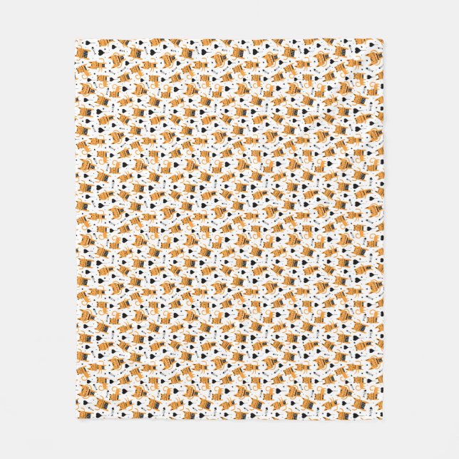 Cat Gift | Cute Cat Pattern Childish Fleece Blanket (Front)