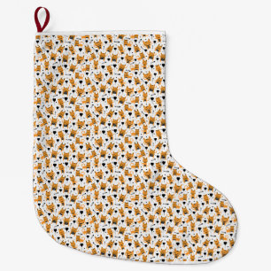 Cat Gift   Cute Cat Pattern Childish Large Christmas Stocking