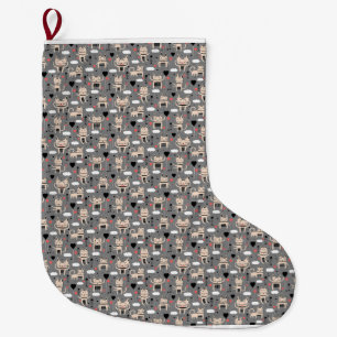 Cat Gift Cute Cat Pattern Childish Large Christmas Stocking