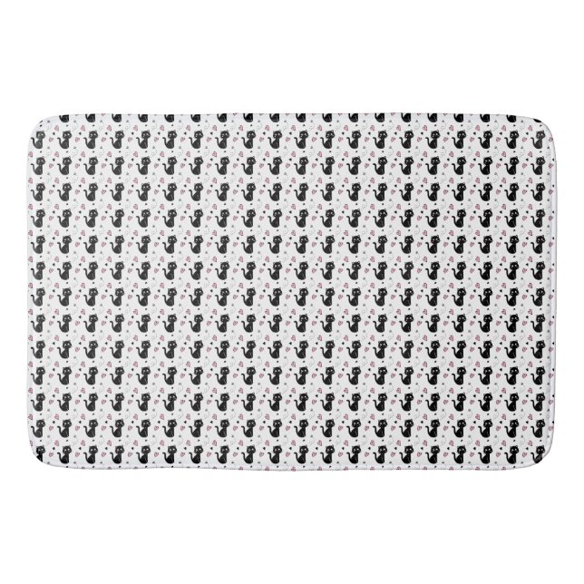 Cat Gift | Cute Cat Pattern Seamless Background Bath Mat (Front)