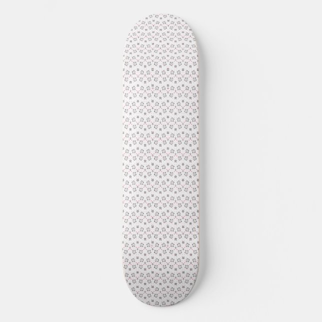 Cat Gift | Cute Cat Pattern Seamless Background Skateboard (Front)