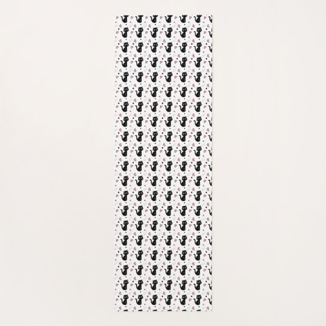 Cat Gift | Cute Cat Pattern Seamless Background Yoga Mat (Back)