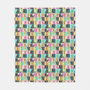 Cat Gift   Cute Kawaii Cat Pattern Fleece Blanket