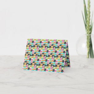 Cat Gift   Cute Kawaii Cat Pattern Thank You Card