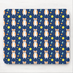 Cat Gift   Space Cat Pattern Graphic Mouse Pad