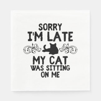 Cat gift unpunctual cat lover napkin