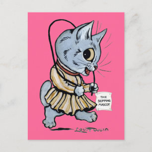 Cat girl, Louis Wain Postcard