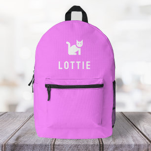Cat Girls Pretty Girly Cute Pink Printed Backpack