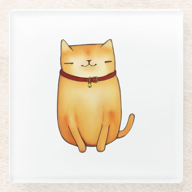 Cat Glass Coaster (Front)