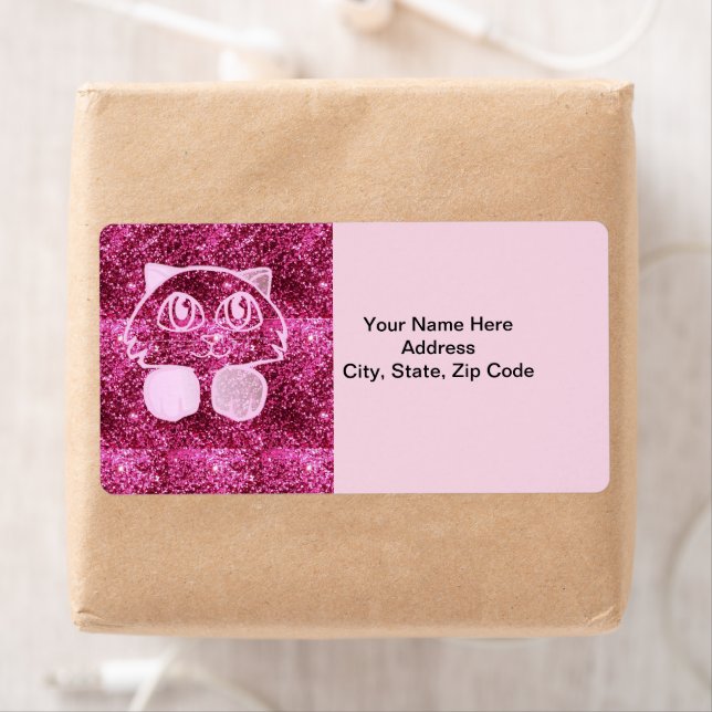 Cat Glitter Pink  Labels (Insitu)