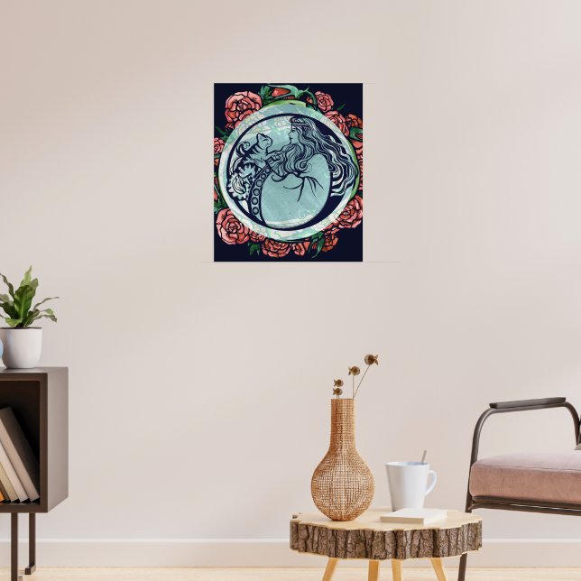 Cat Goddess Rose Poster (Living Room 3)