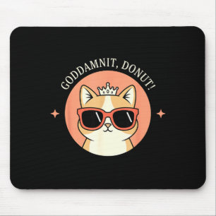 Cat - Godit, Donut! Sy Retro Cat Lover Design Mouse Pad