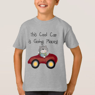 Cat Going Places Red Car tshirts and Gifts