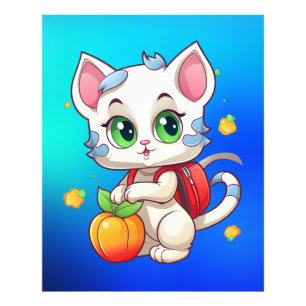 Cat Going To School-85241 Photo Print