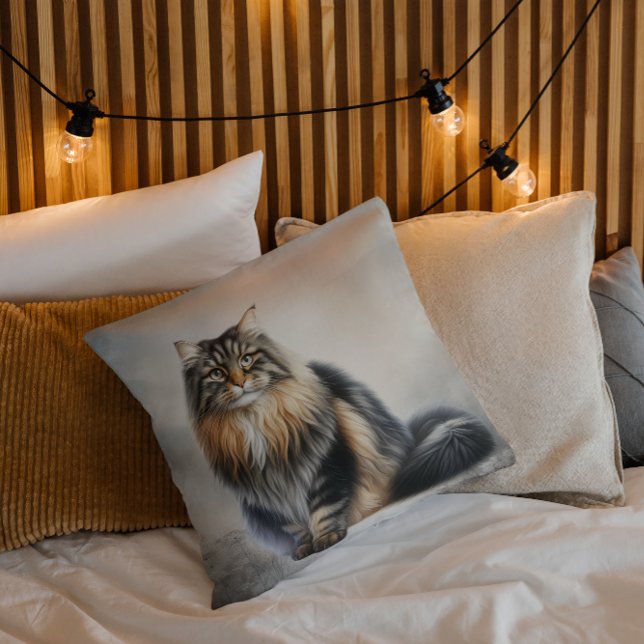 Cat Grace & Beauty Throw Pillow (Creator Uploaded)