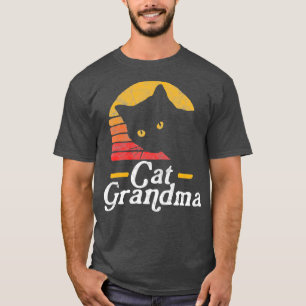 Cat Grandma Vintage Eighties Style Sun Cat Retro T-Shirt