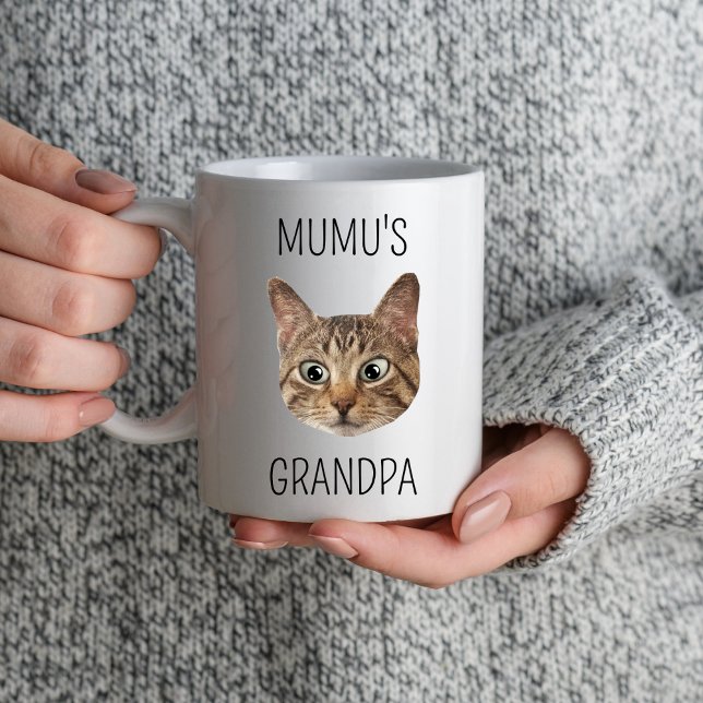 Cat Grandpa Custom Cat Face Cat Lover Owner Animal Mug (Creator Uploaded)