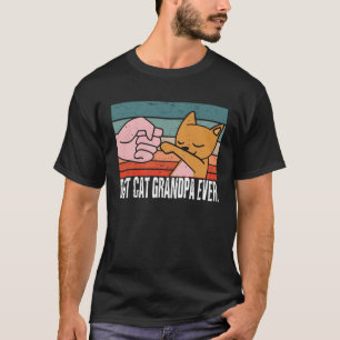 Cat Grandpa Vintage Eighties Style Cat Retro Distr T-Shirt