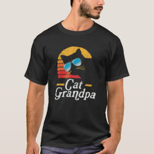 Cat Grandpa Vintage Eighties Style Cat Retro Sungl T-Shirt