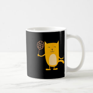 Cat Graphic Badminton Player Shuttle Sports Smash Coffee Mug