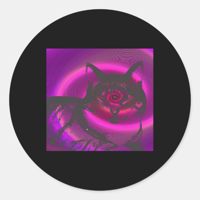 Cat Graphic  Classic Round Sticker (Front)