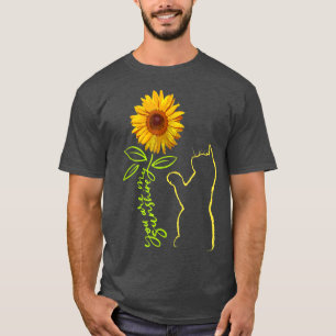 Cat Graphic Tshirts, Cat Sunflower T, Cat Sunshin T-Shirt