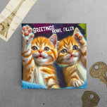 Cat | Greetings Bowl Filler Funny Kitten Fridge Magnet<br><div class="desc">Comically cute kitty cat refrigerator magnets. Text reads: "greetings,  bowl filler" with two orange tabby kittens waving hello. A cute gift for cat moms,  cat dads,  or any cat enthusiasts.</div>