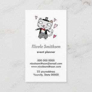 cat groom doodle business card