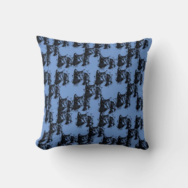 "Cat Group" Throw Pillow (Front)