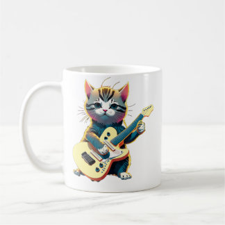 Cat Guitar Music Playing Litten Instrument Funny C Coffee Mug