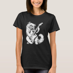 Cat Guitarist Guitar - Persian Dad Mom T-Shirt
