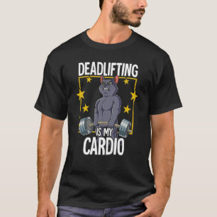 Cat Gym Weight Training Deadlift T-Shirt