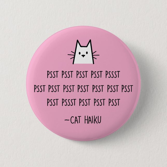 Cat Haiku Round Button (Front)