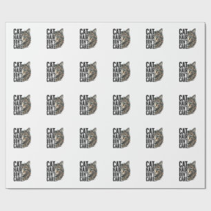 Cat Hair Don’t Care Vintage Engraving Cat Shirt De Wrapping Paper