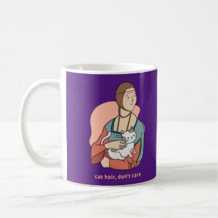 Cat hair don't care cute Leonardo girl parody  Cof Coffee Mug
