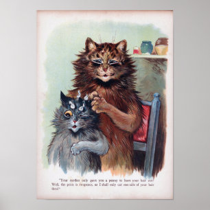 Cat Haircut, Louis Wain Poster