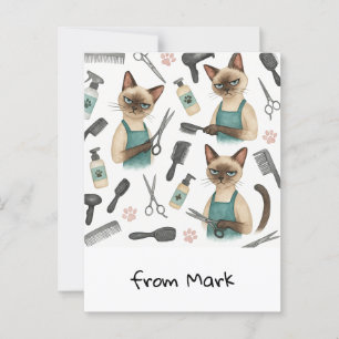 Cat Hairdresser  Postcard