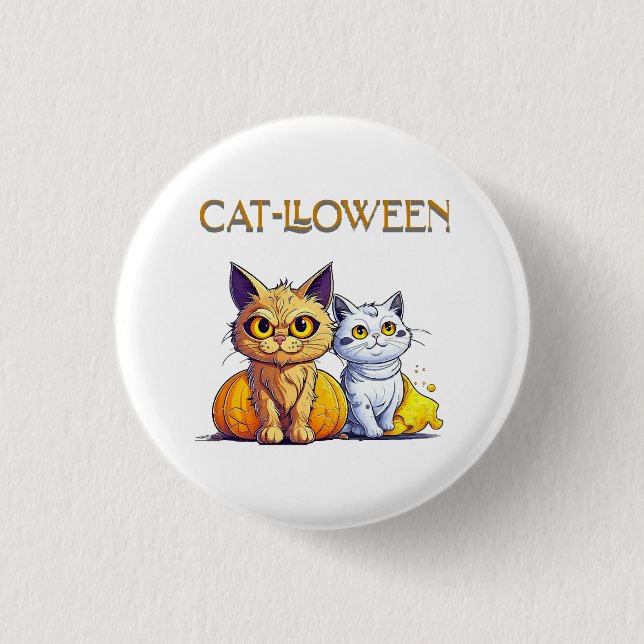 Cat Halloween  1 Inch Round Button (Front)