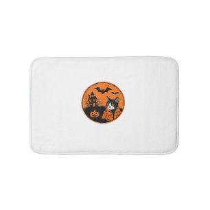 Cat Halloween Art 2024 Kitten Cats Men Women Kids  Bath Mat