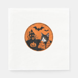 Cat Halloween Art 2024 Kitten Cats Men Women Kids Napkin