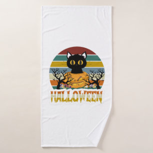 Cat Halloween Bath Towel