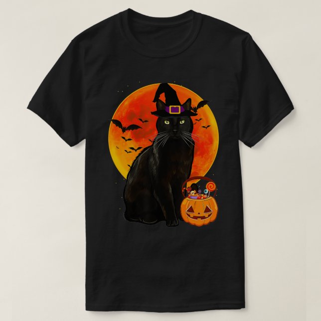 Cat Halloween Bombay Jack O Lantern Pumpkin  T-Shirt (Design Front)