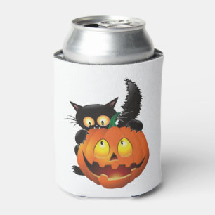 CAT HALLOWEEN CAN COOLER