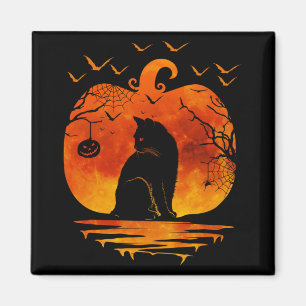 CAT HALLOWEEN COSTUME PUMPKIN CATS LOVER FALL SEAS MAGNET
