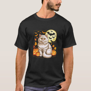 Cat Halloween Cute Persian Cat Pumpkin Spooky Kitt T-Shirt