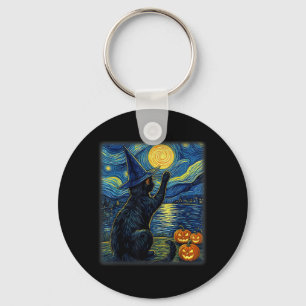 Cat Halloween Funny Black Cats Lover For Men Women Keychain