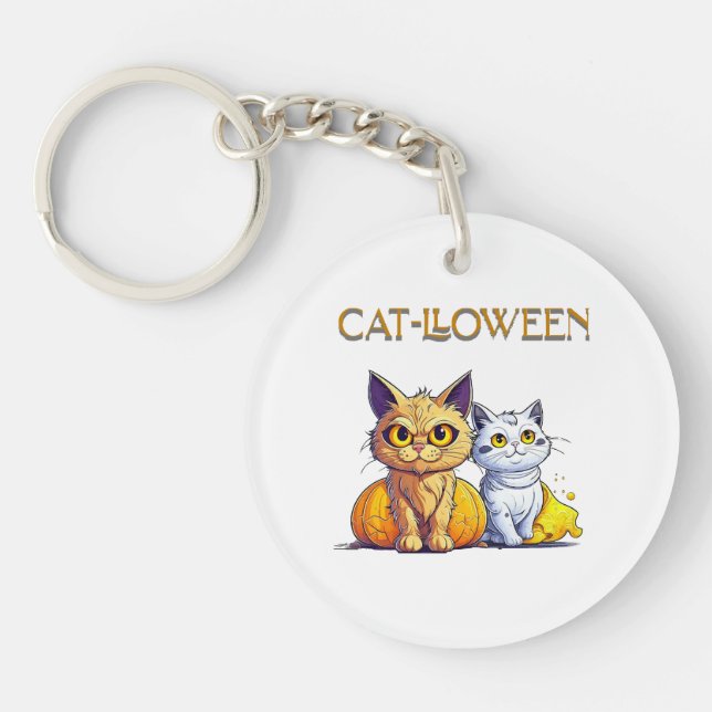 Cat Halloween  Keychain (Front)