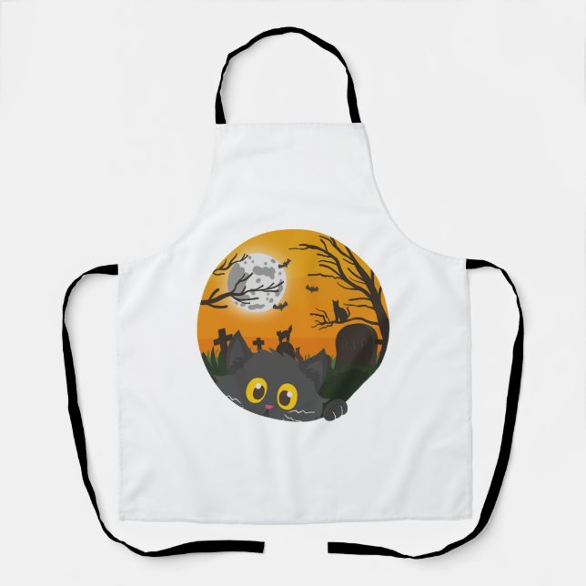 Cat Halloween Kitten Halloween Costume Apron (Front)