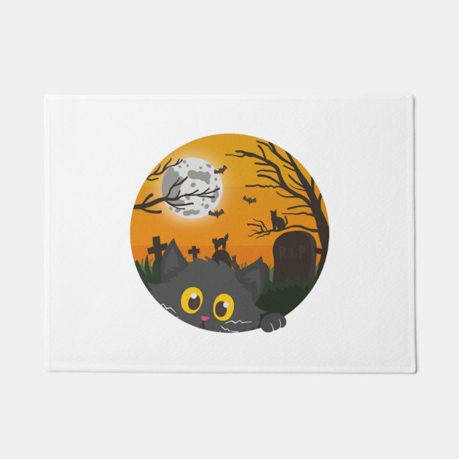 Cat Halloween Kitten Halloween Costume Doormat (Front)