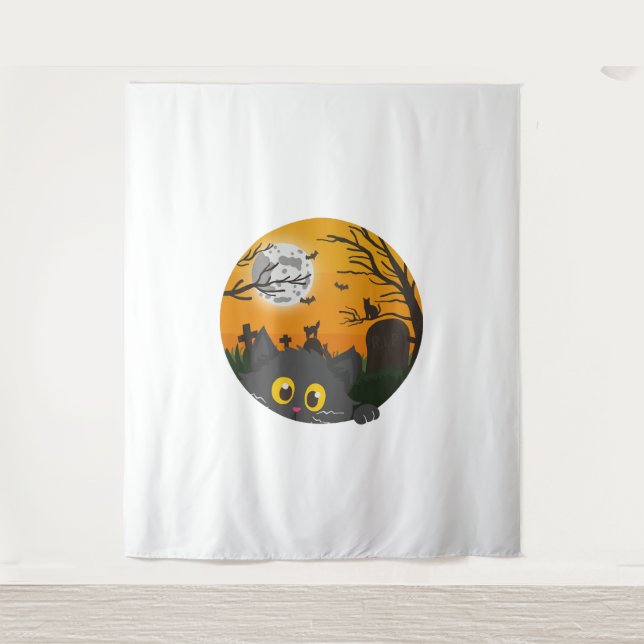 Cat Halloween Kitten Halloween Costume Tapestry (Front)